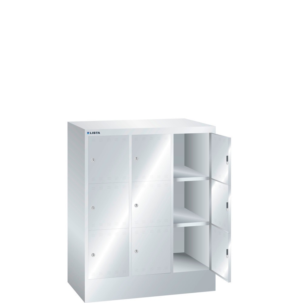 Illustration du produit: LISTA Armoire à casiers, (lxPxH) 905x500x1 095 mm, 3x3 casiers, serrure à cylindre