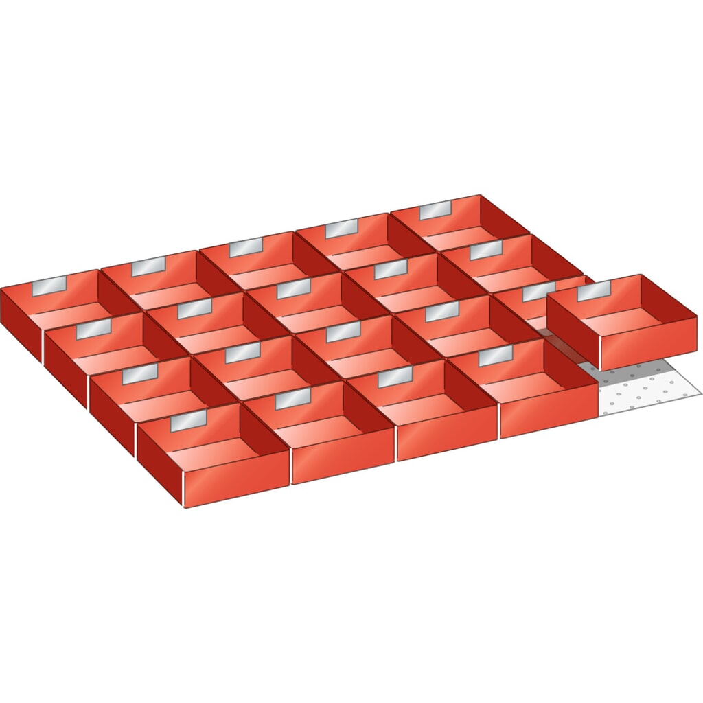 Illustration du produit: Jeu de bacs en plastique LISTA 45x36E, (lxP) 765x612 mm, 20 pièces, hauteur de façade 50 mm
