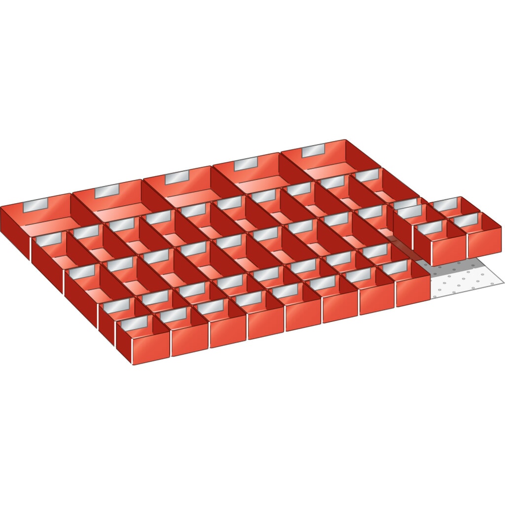 Illustration du produit: Jeu de bacs en plastique LISTA 45x36E, (lxP) 765x612 mm, 45 pièces, hauteur de façade 50 mm