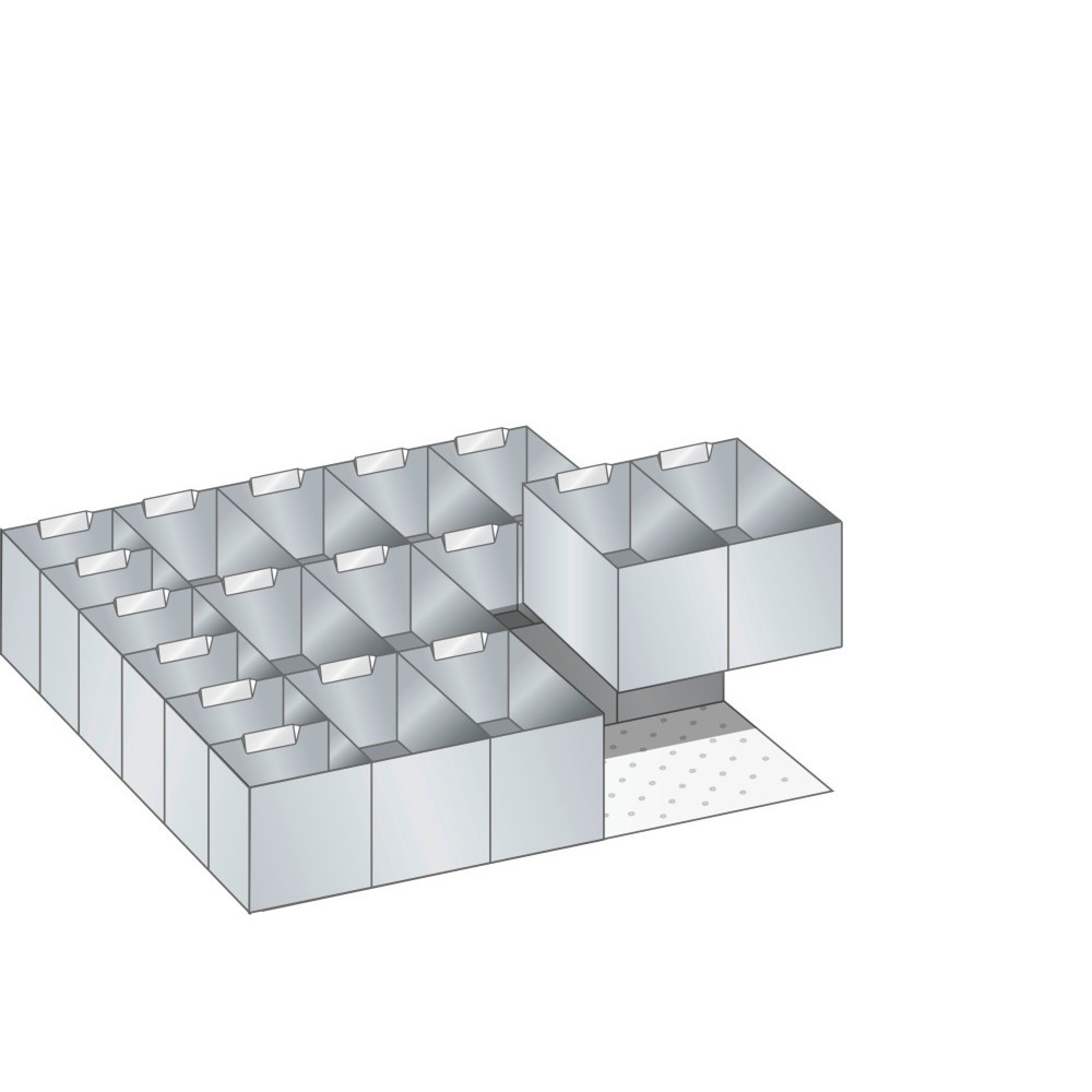 Illustration du produit: Jeu de bacs en plastique LISTA, (lxP) 500x600 mm, 18 pièces, hauteur de façade 75 mm