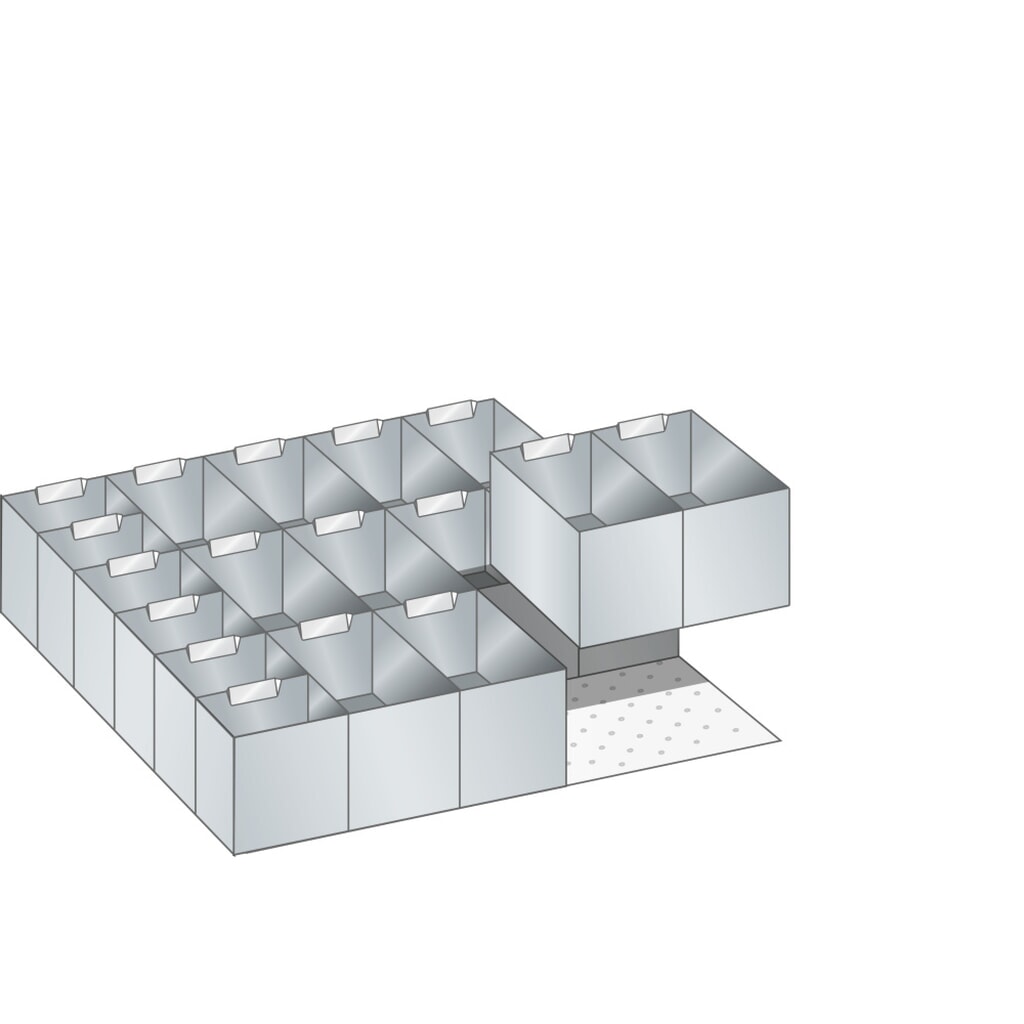 Jeu de bacs en plastique LISTA, (lxP) 500x600 mm, 18 pièces, hauteur de façade 75 mm Illustration du produit: Jeu de bacs en plastique LISTA, (lxP) 500x600 mm, 18 pièces, hauteur de façade 75 mm