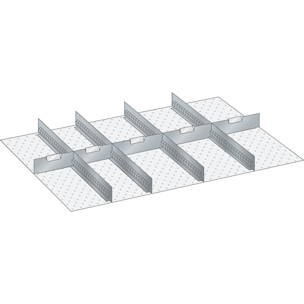 Illustration du produit: Jeu de parois à fentes et de plaquettes de séparation LISTA 54x36E, (lxP) 918x612 mm, 4 parois à fentes, 5 plaquettes de séparation, hauteur de façade 75 mm
