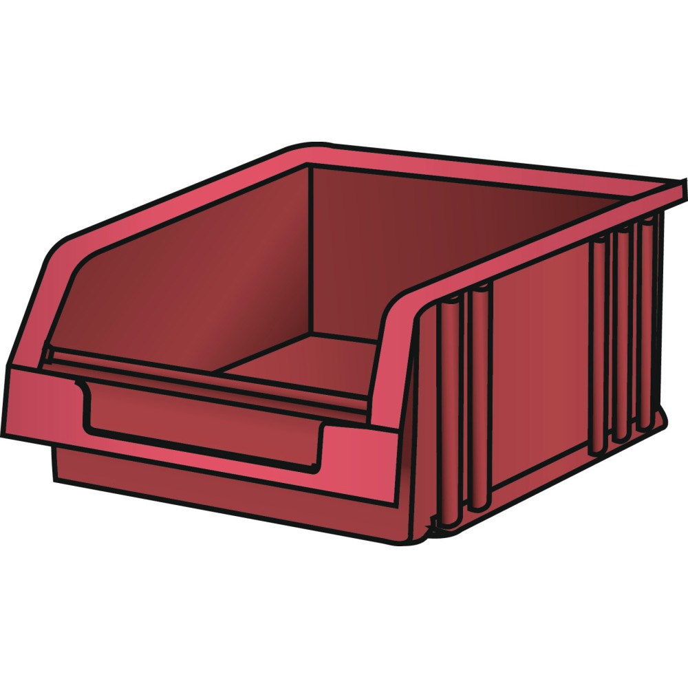 Illustration du produit: Bac à bec LISTA, haut. x larg. x prof. 50 x 101 x 90 mm, taille 2, rouge
