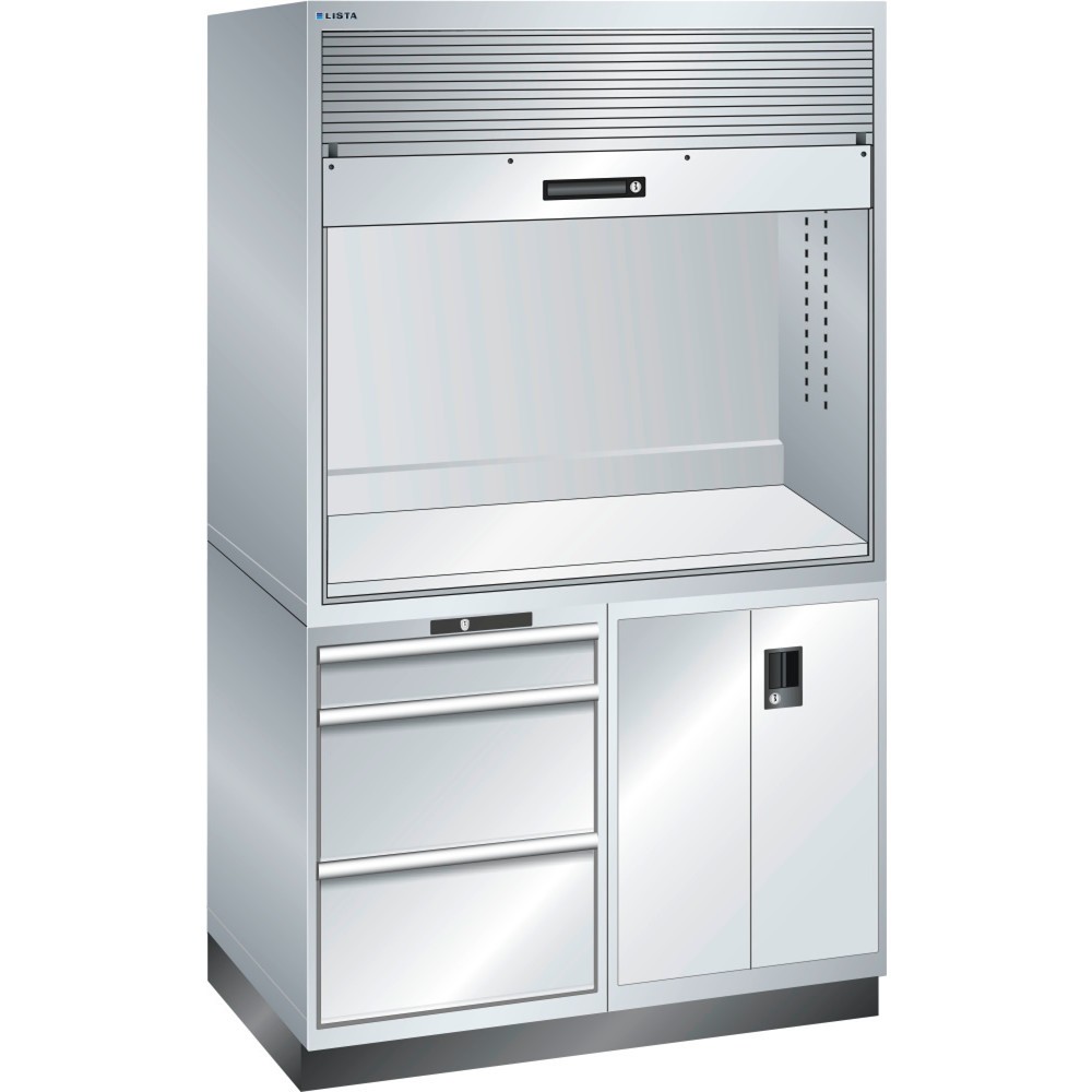 Illustration du produit: Station de qualité LISTA 2x36x36E, (lxPxH) 1 434x725x2 100 mm, 3 tiroirs, sans multiprise, gris clair