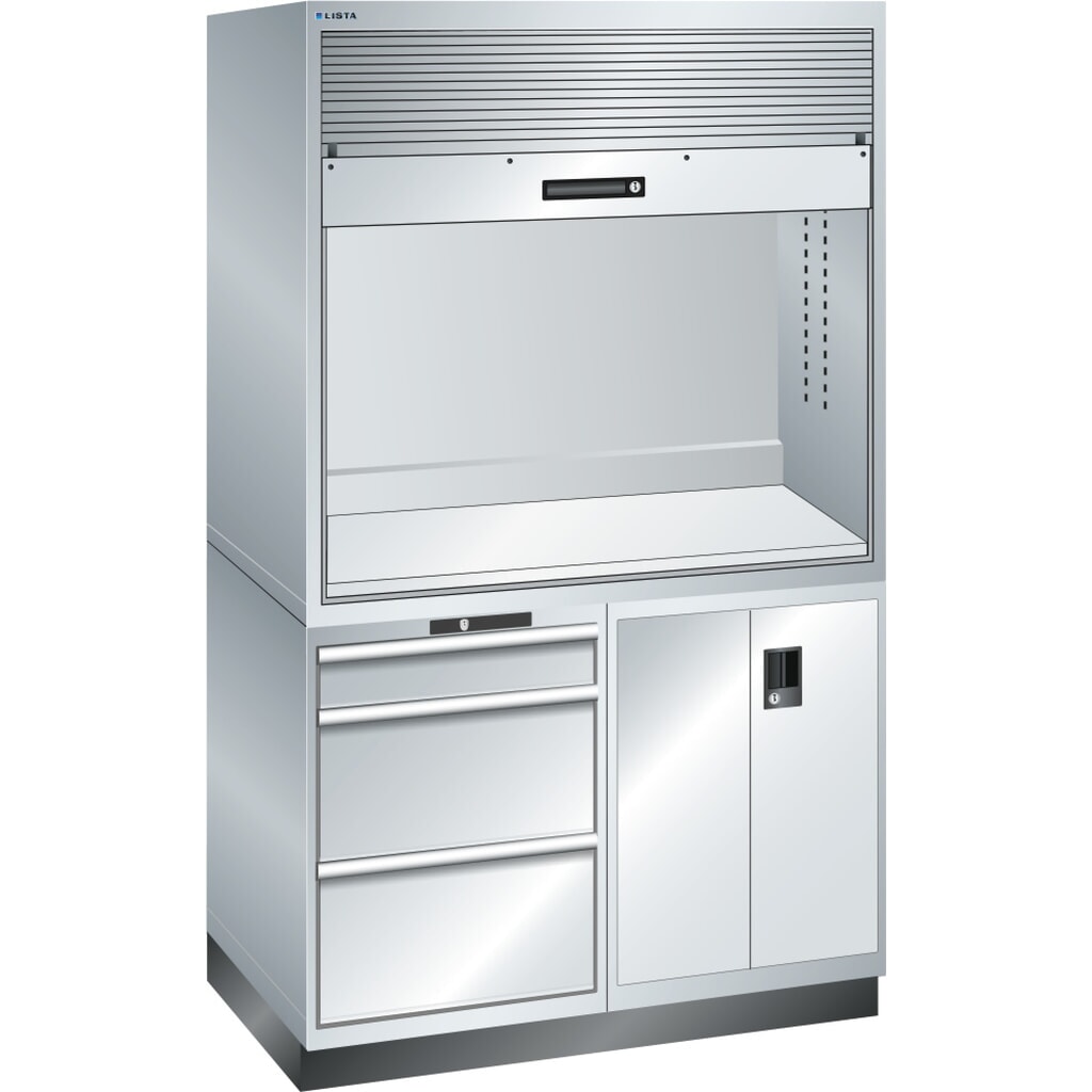Illustration du produit: Station de qualité LISTA 2x36x36E, (lxPxH) 1 434x725x2 100 mm, 3 tiroirs, sans multiprise, gris clair