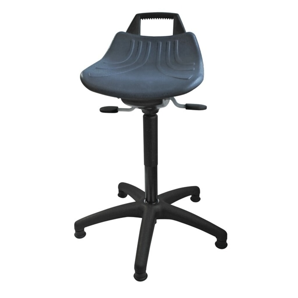 Tabouret pivotant LOTZ, mousse PU bleu, avec patins, hauteur d'assise réglable de 490 à 680 mm Illustration du produit: Tabouret pivotant LOTZ, mousse PU bleu, avec patins, hauteur d'assise réglable de 490 à 680 mm