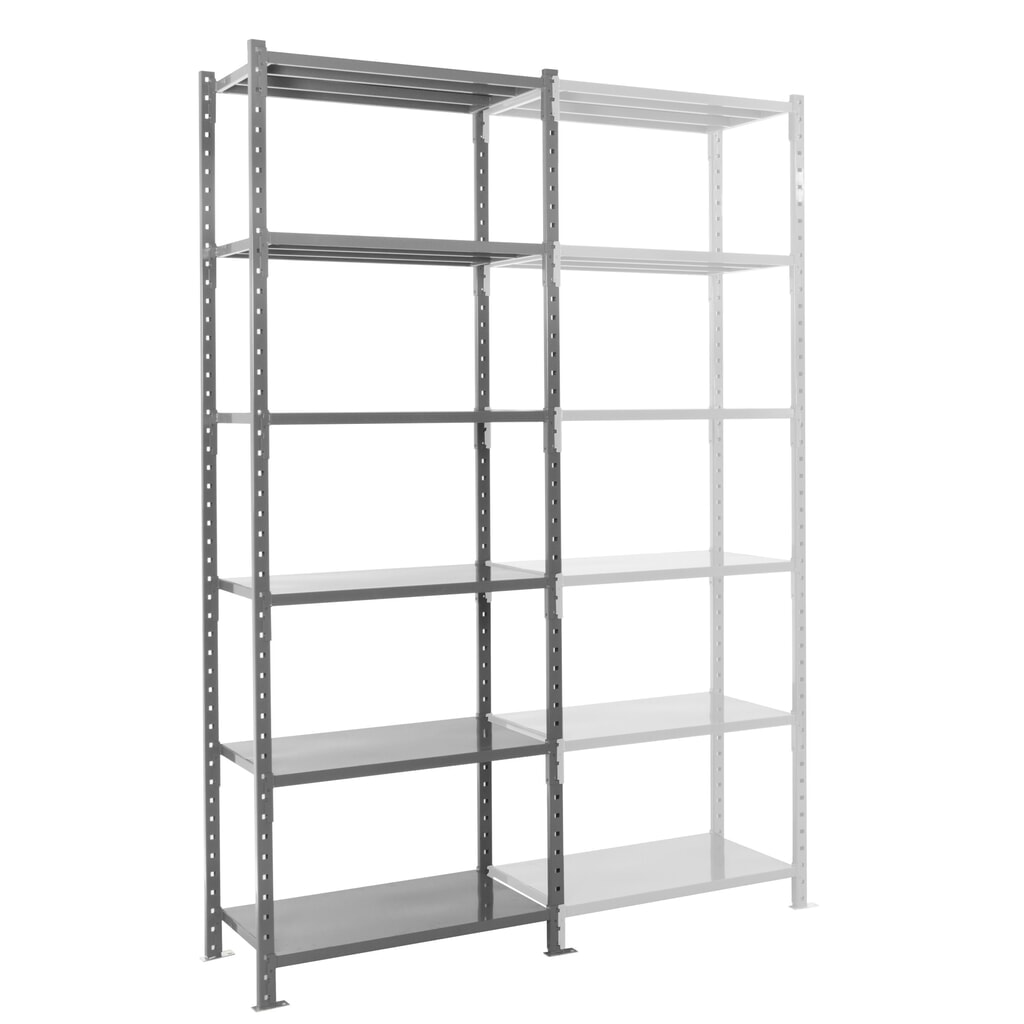 Illustration du produit: ManOrga Rayonnage à tablettes gris graphite avec tablettes en tôle d’acier, charge par tablette 500 kg, HxlxP 3 000 x 1 050 x 510 mm