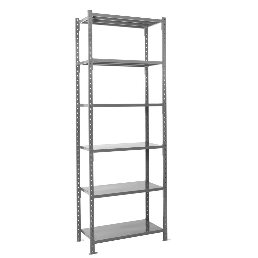 N° de l'image du produit 8 : ManOrga Rayonnage à tablettes gris graphite avec tablettes en tôle d’acier, charge par tablette 500 kg, HxlxP 3 000 x 1 050 x 510 mm