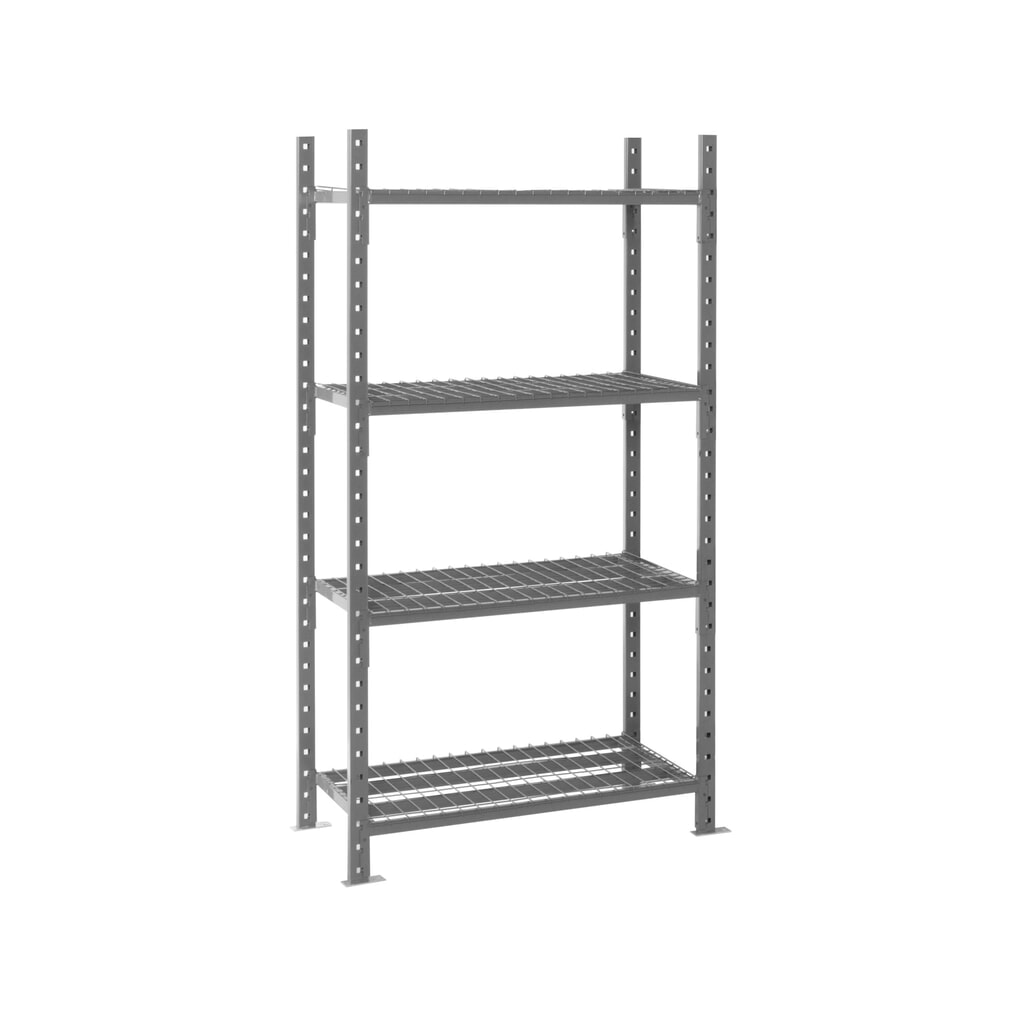 ManOrga Rayonnage à tablettes gris graphite avec tablettes en tube d'acier, charge par tablette 500 kg, HxlxP 3 000 x 1 050 x 510 mm N° de l'image du produit 8 : ManOrga Rayonnage à tablettes gris graphite avec tablettes en tube d'acier, charge par tablette 500 kg, HxlxP 3 000 x 1 050 x 510 mm
