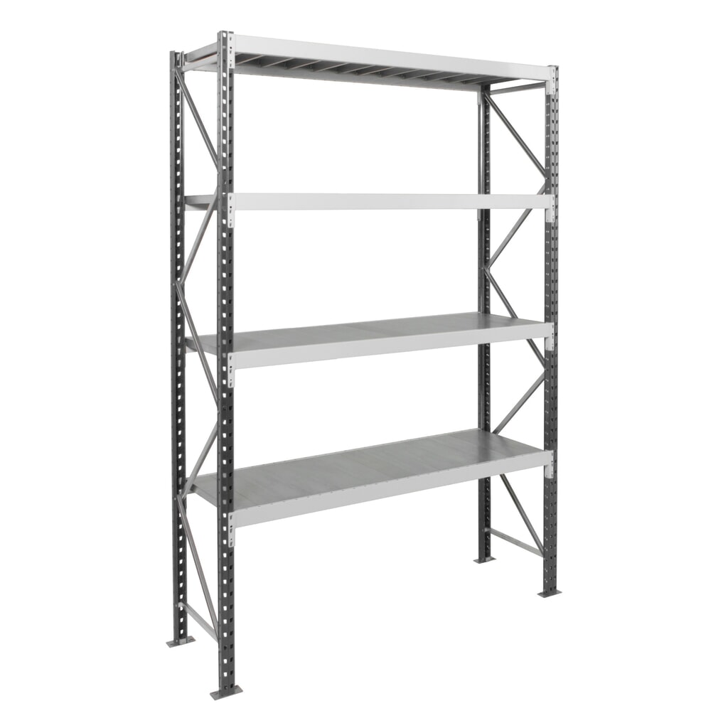 Illustration du produit: Rayonnage grande portée ManOrga, avec panneaux en acier, module de base, charge par tablette 710 kg, H x l x P 3 000 x 2 250 x 600 mm