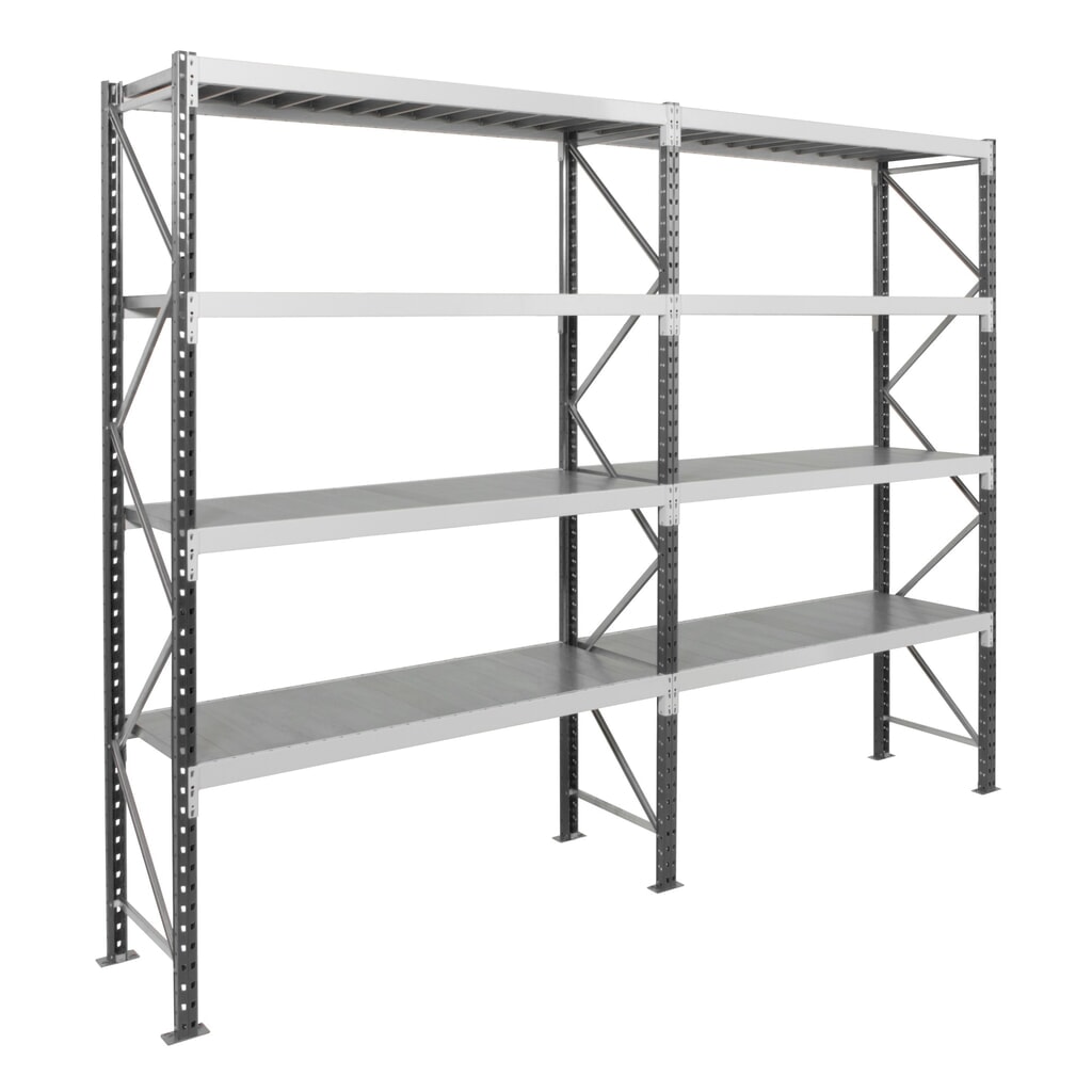 Rayonnage grande portée ManOrga, avec panneaux en acier, module de base, charge par tablette 710 kg, H x l x P 3 000 x 2 250 x 600 mm N° de l'image du produit 7 : Rayonnage grande portée ManOrga, avec panneaux en acier, module de base, charge par tablette 710 kg, H x l x P 3 000 x 2 250 x 600 mm
