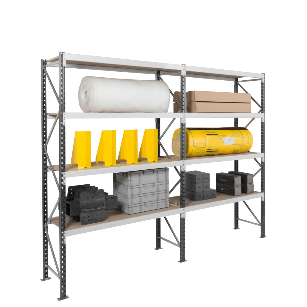 Rayonnage grande portée ManOrga, avec panneaux en acier, module de base, charge par tablette 710 kg, H x l x P 3 000 x 2 250 x 600 mm N° de l'image du produit 8 : Rayonnage grande portée ManOrga, avec panneaux en acier, module de base, charge par tablette 710 kg, H x l x P 3 000 x 2 250 x 600 mm