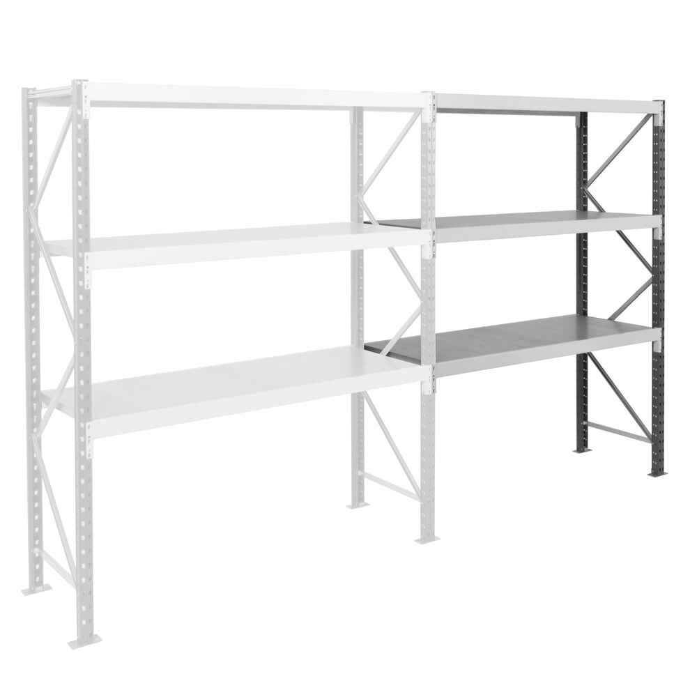 Illustration du produit: ManOrga Rayonnage grande portée, avec panneaux en acier, TA, gris graphite/gris clair, H x l x P 2 000 x 1 250 x 600 mm