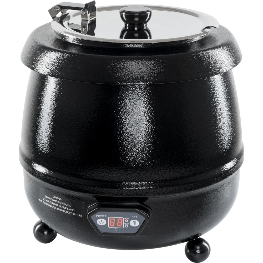 N° de l'image du produit 1 : Marmite à soupe électrique Stalgast, forme bulbeuse avec affichage numérique, 10 litres