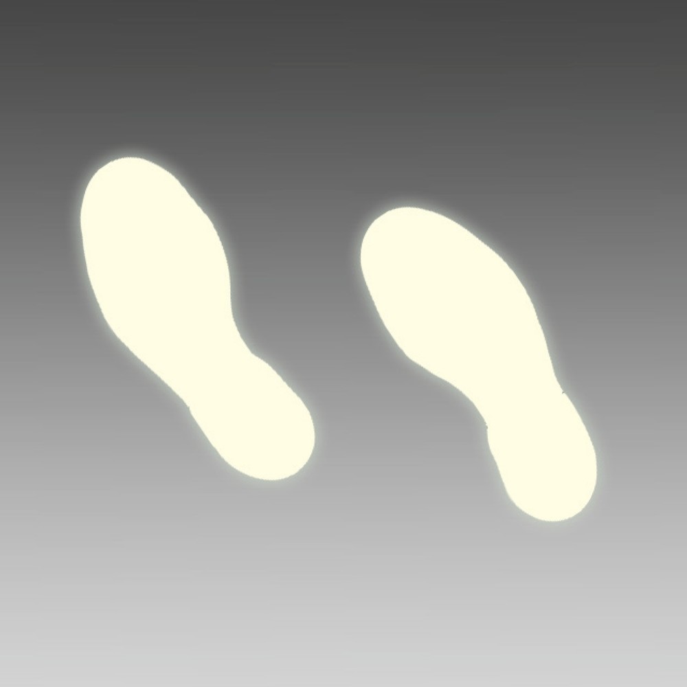 Illustration du produit: Marquage au sol EverGlow® en forme d’empreinte de pied, autocollant, pied droit