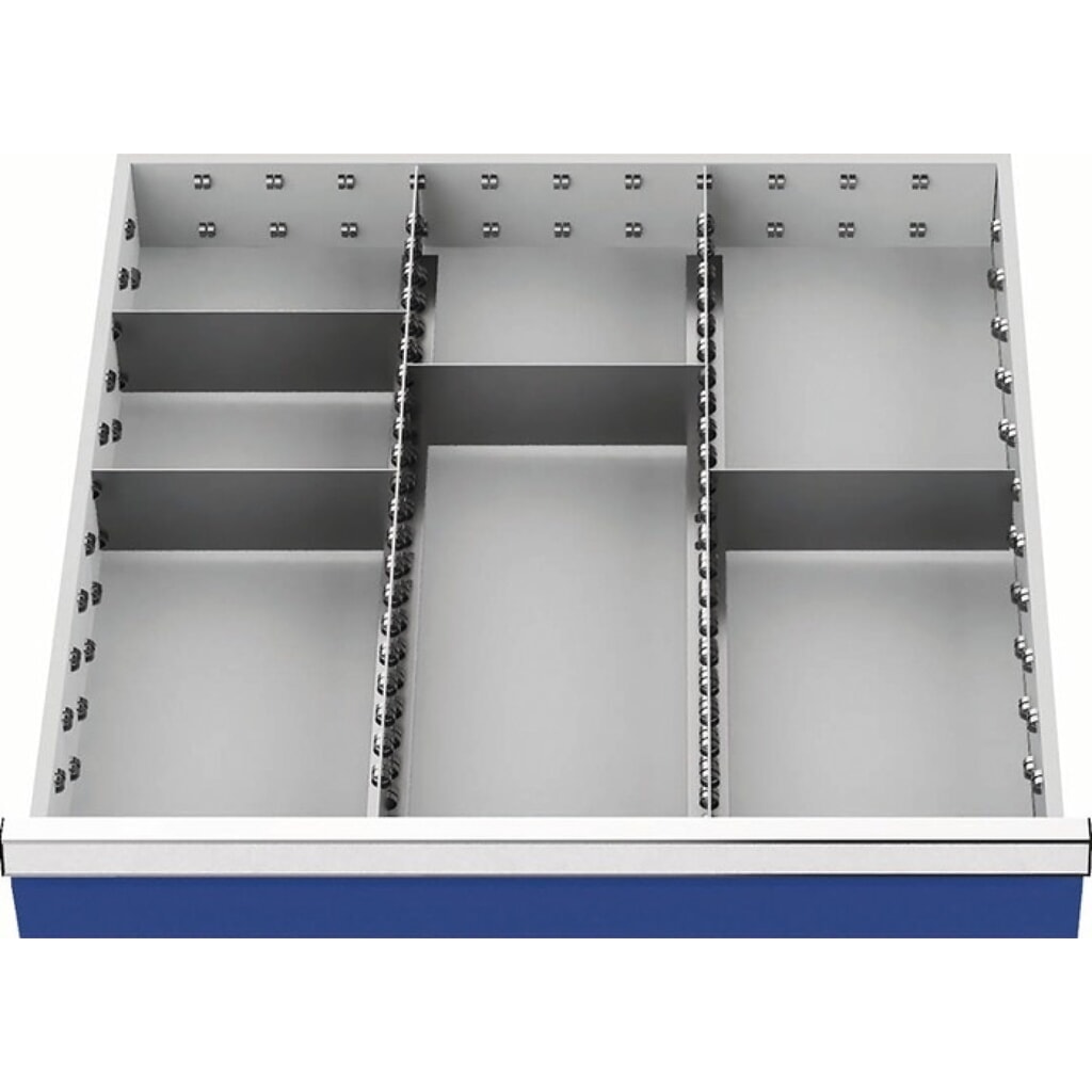 Schubladenunterteilungsmaterial, 2 Längs-/4 Querteiler, Fronthöhe 150 mm Illustration du produit: Schubladenunterteilungsmaterial, 2 Längs-/4 Querteiler, Fronthöhe 150 mm