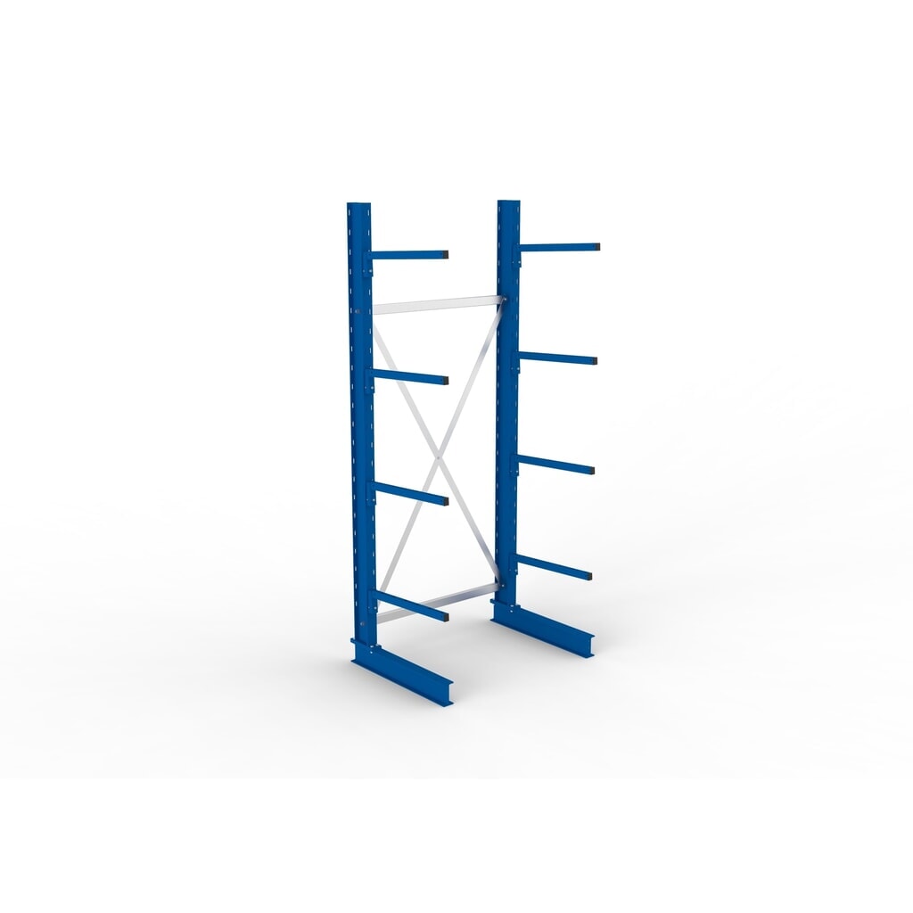 N° de l'image du produit 4 : META Rayonnage cantilever, module de base, simple face, capacité de charge par bras 140 kg, HxlxP 2 500 x 1 094 x 810 mm