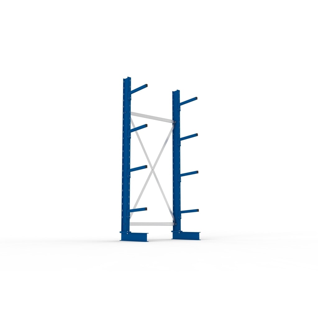 N° de l'image du produit 3 : META Rayonnage cantilever, module de base, simple face, capacité de charge par bras 220 kg, HxlxP 2 500 x 1 094 x 610 mm