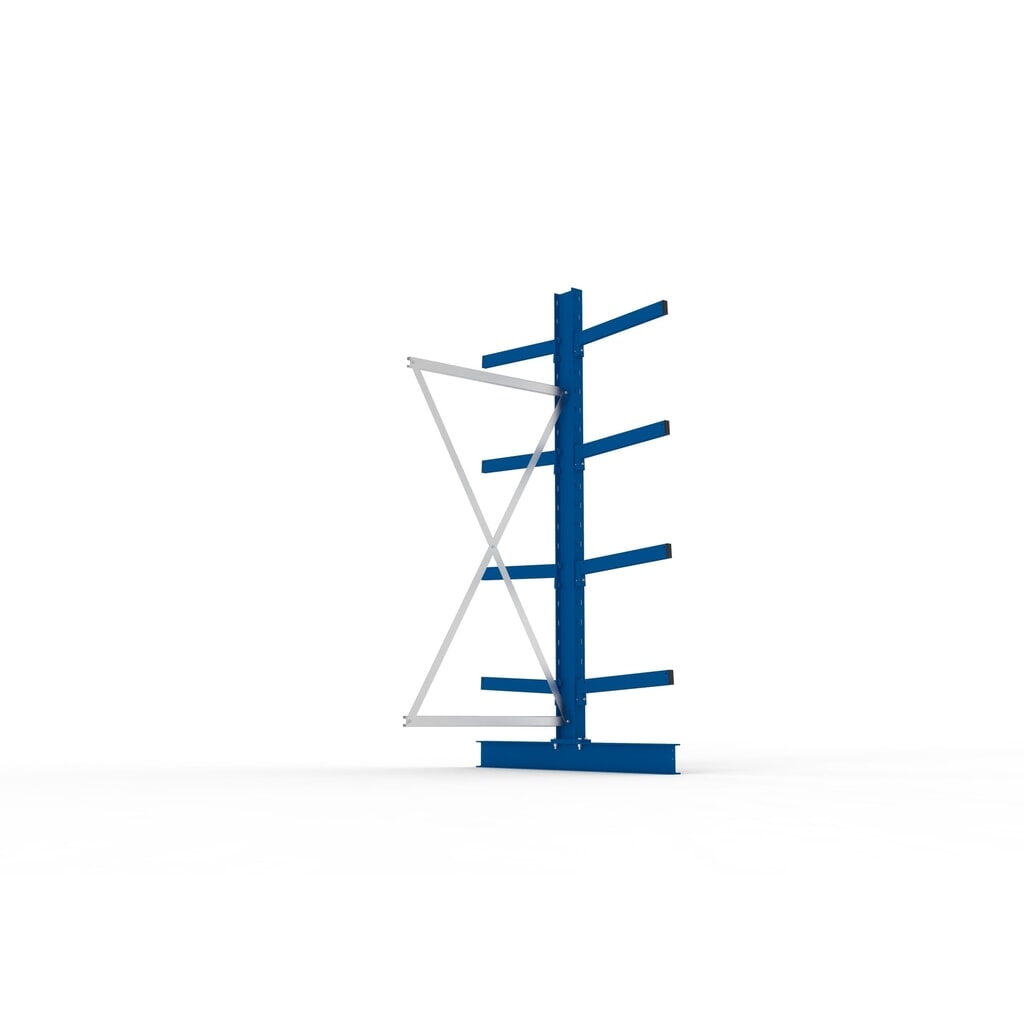 Travée auxiliaire de rayonnage cantilever META, double accès, capacité de charge par bras jusqu'à 355 kg, H x l x P 2 500 x 1 030 x 1 440 mm N° de l'image du produit 3 : Travée auxiliaire de rayonnage cantilever META, double accès, capacité de charge par bras jusqu'à 355 kg, H x l x P 2 500 x 1 030 x 1 440 mm