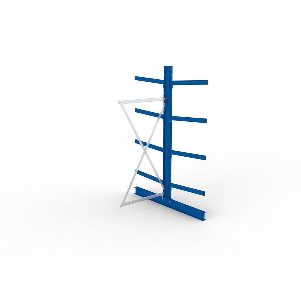 Travée auxiliaire de rayonnage cantilever META, double accès, capacité de charge par bras jusqu'à 250 kg, H x l x P 2 500 x 1 030 x 1 840 mm N° de l'image du produit 2 : Travée auxiliaire de rayonnage cantilever META, double accès, capacité de charge par bras jusqu'à 250 kg, H x l x P 2 500 x 1 030 x 1 840 mm