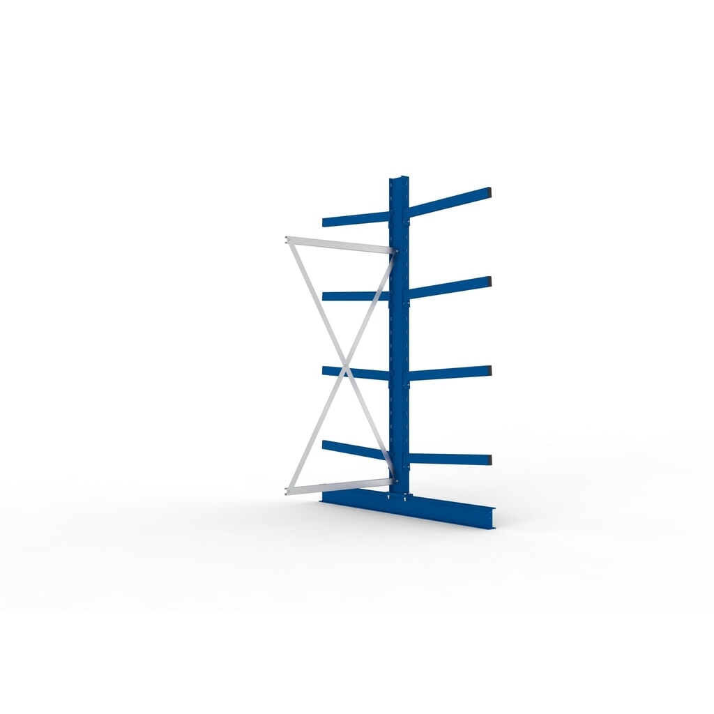 Illustration du produit: Travée auxiliaire de rayonnage cantilever META, double accès, capacité de charge par bras jusqu'à 250 kg, H x l x P 2 500 x 1 030 x 1 840 mm