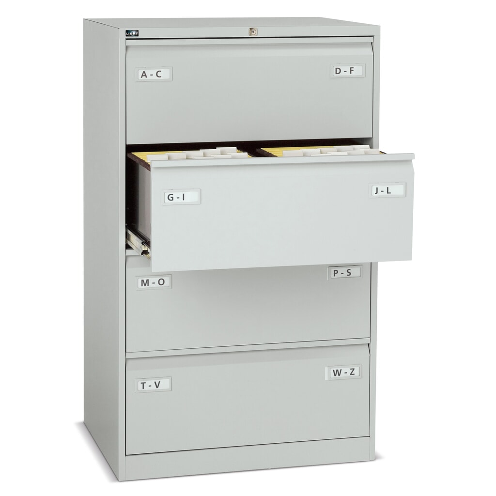 Meuble à dossiers suspendus BISLEY LIGHT avec poignée, 1 rail, 2 tiroirs, gris clair Illustration du produit: Meuble à dossiers suspendus BISLEY LIGHT avec poignée, 1 rail, 2 tiroirs, gris clair