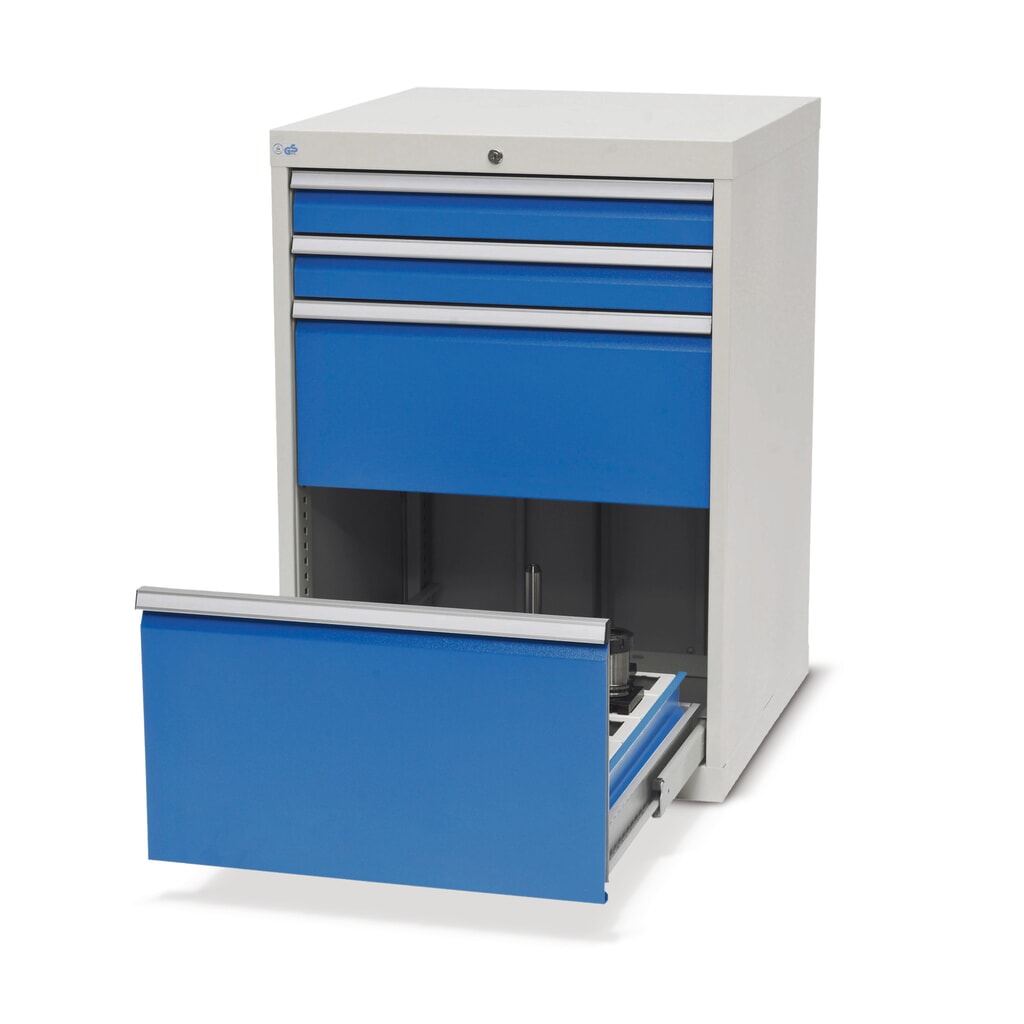 N° de l'image du produit 1 : Meuble à tiroirs pour outils CNC Bedrunka+Hirth, 1 tiroir, H x l x P 1 019 x 705 x 736 mm, SK 30 (35 pièces)