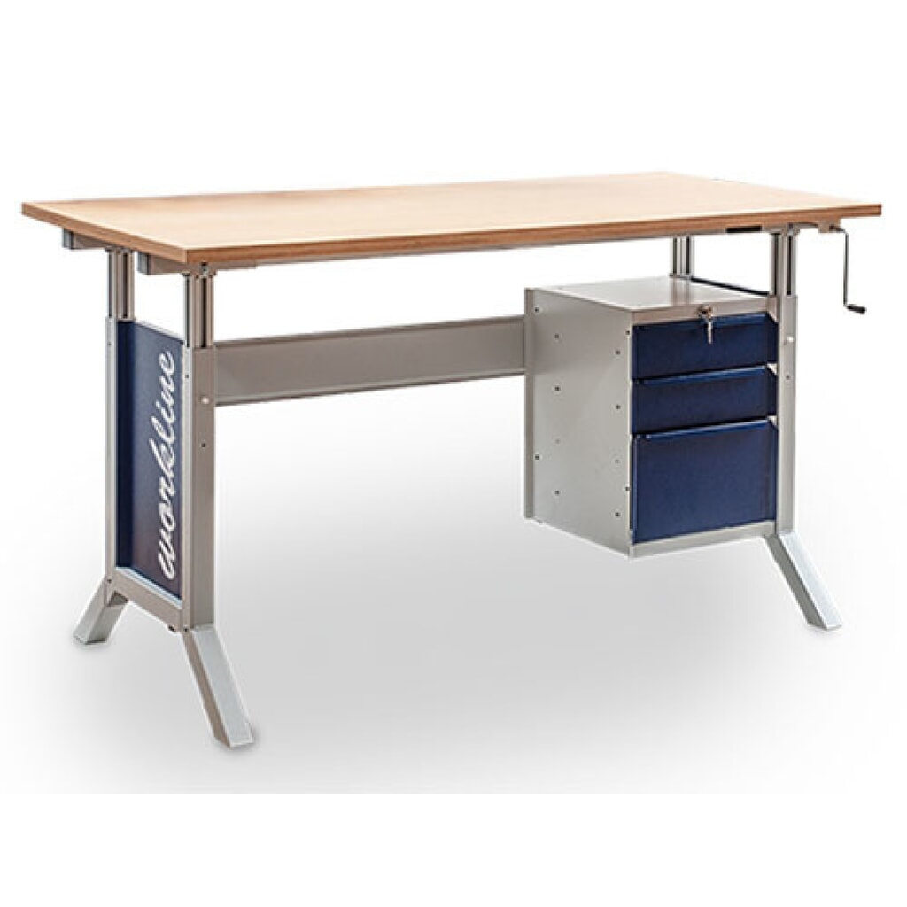 N° de l'image du produit 2 : Meuble bas à 3 tiroirs pour table de système de poste de travail Bedrunka+Hirth, H x l x P 500 x 370 x 400 mm, bleu gentiane