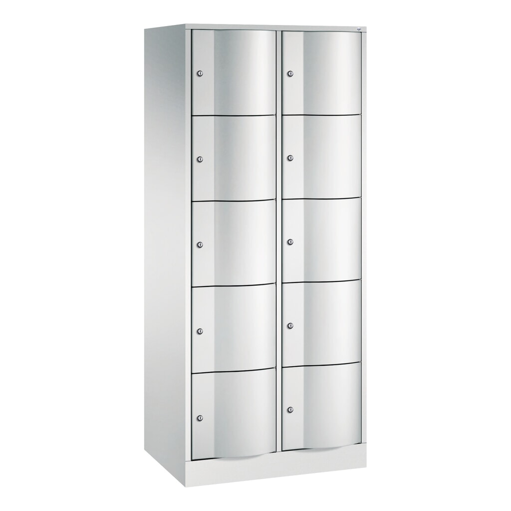 Meuble coffre-fort C+P avec portes « anti-vandalisme », 2 x 5 compartiments, H x l x P 1 950 x 770 x 540 mm, gris clair, gris clair Illustration du produit: Meuble coffre-fort C+P avec portes « anti-vandalisme », 2 x 5 compartiments, H x l x P 1 950 x 770 x 540 mm, gris clair, gris clair