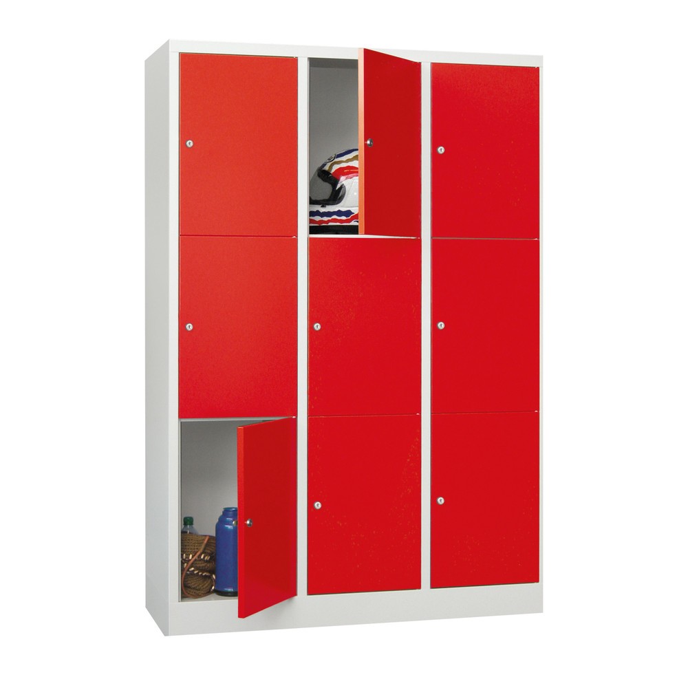 Illustration du produit: Meuble coffre-fort PAVOY, 3 x 5 compartiments, H x l x P 1 850 x 930 x 500 mm, rouge feu, gris clair