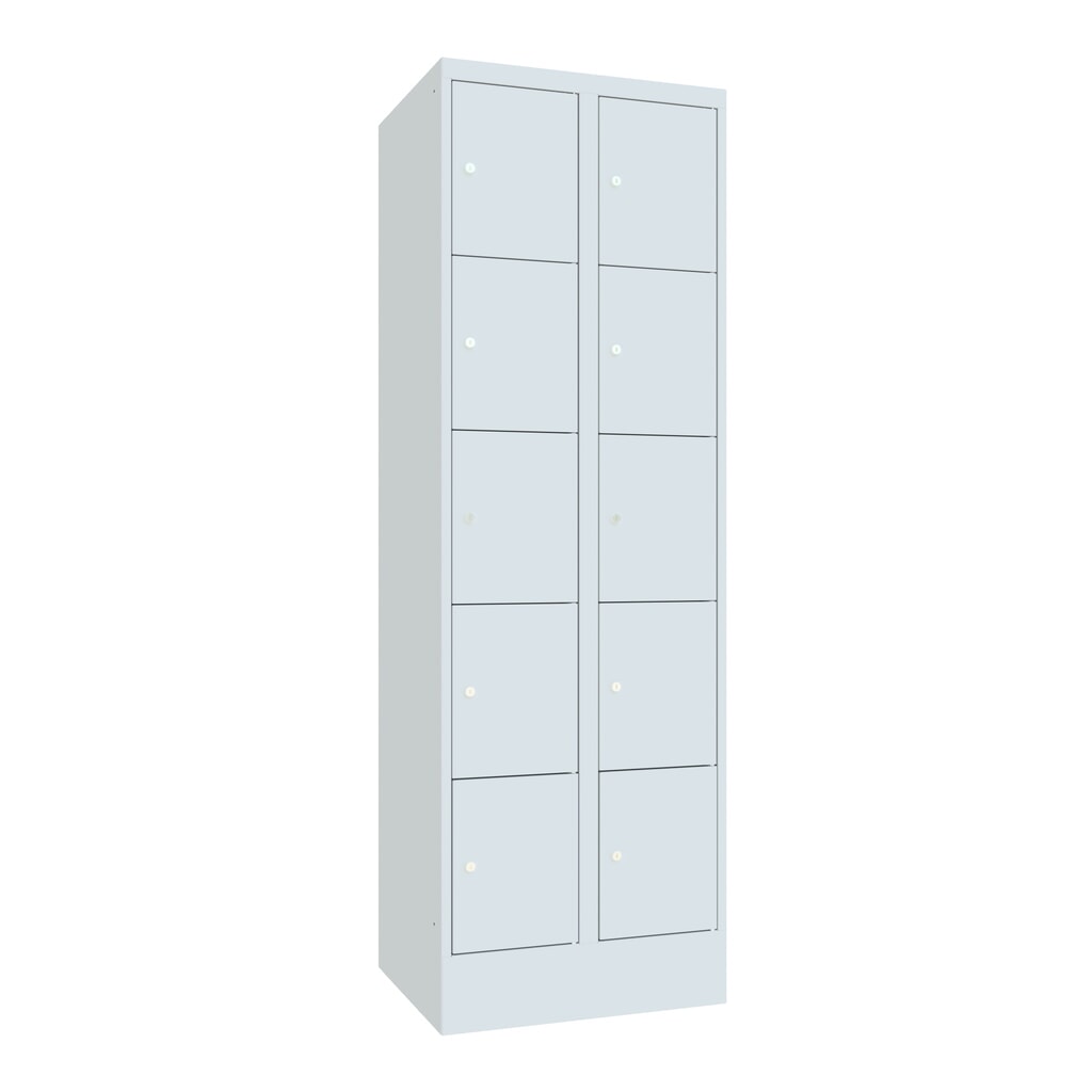 Meuble coffre-fort PAVOY avec serrure à cylindre, 2 x 5 compartiments, H x l x P 1 850 x 630 x 500 mm, gris clair, gris clair Illustration du produit: Meuble coffre-fort PAVOY avec serrure à cylindre, 2 x 5 compartiments, H x l x P 1 850 x 630 x 500 mm, gris clair, gris clair