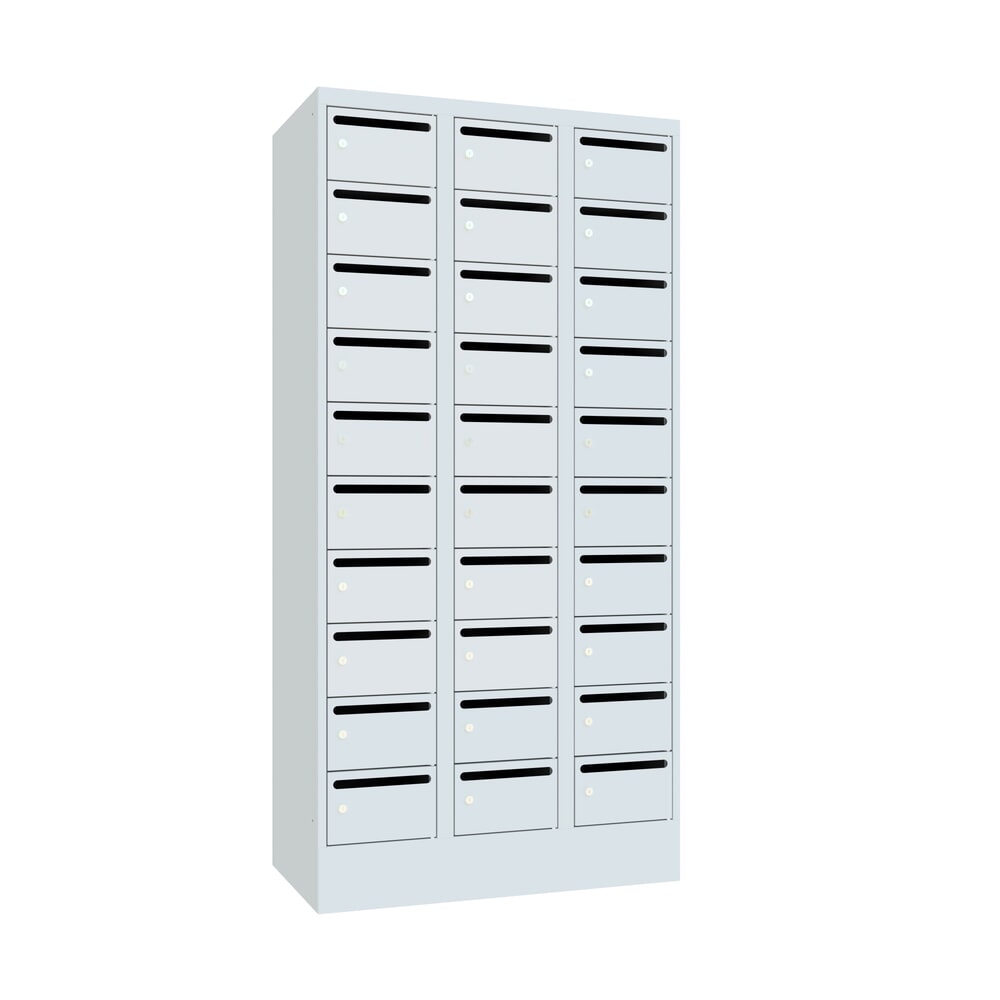 Illustration du produit: Meuble de tri du courrier PAVOY, 3 x 10 compartiments, H x l x P 1 850 x 930 x 500 mm, gris clair, gris clair