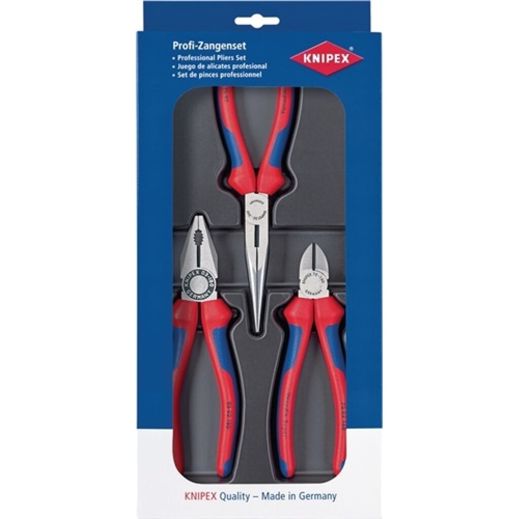 Jeu de pinces montage-paquet contenu 3 pièces pièce en plastique emboutie KNIPEX Illustration du produit: Jeu de pinces montage-paquet contenu 3 pièces pièce en plastique emboutie KNIPEX