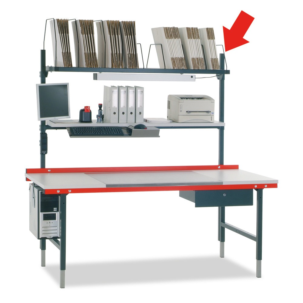 N° de l'image du produit 4 : 2 barres de fixation longues pour table d’emballage Rocholz, H x l x P 1 770 x 40 x 40 mm, 1 085 mm au-dessus du plateau de table