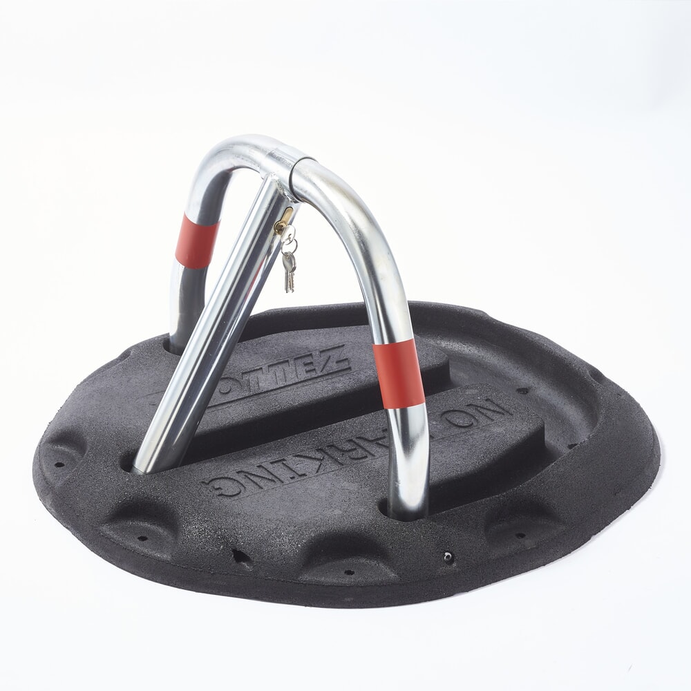 N° de l'image du produit 1 : MOTTEZ Barrière de parking en caoutchouc moulé avec serrure