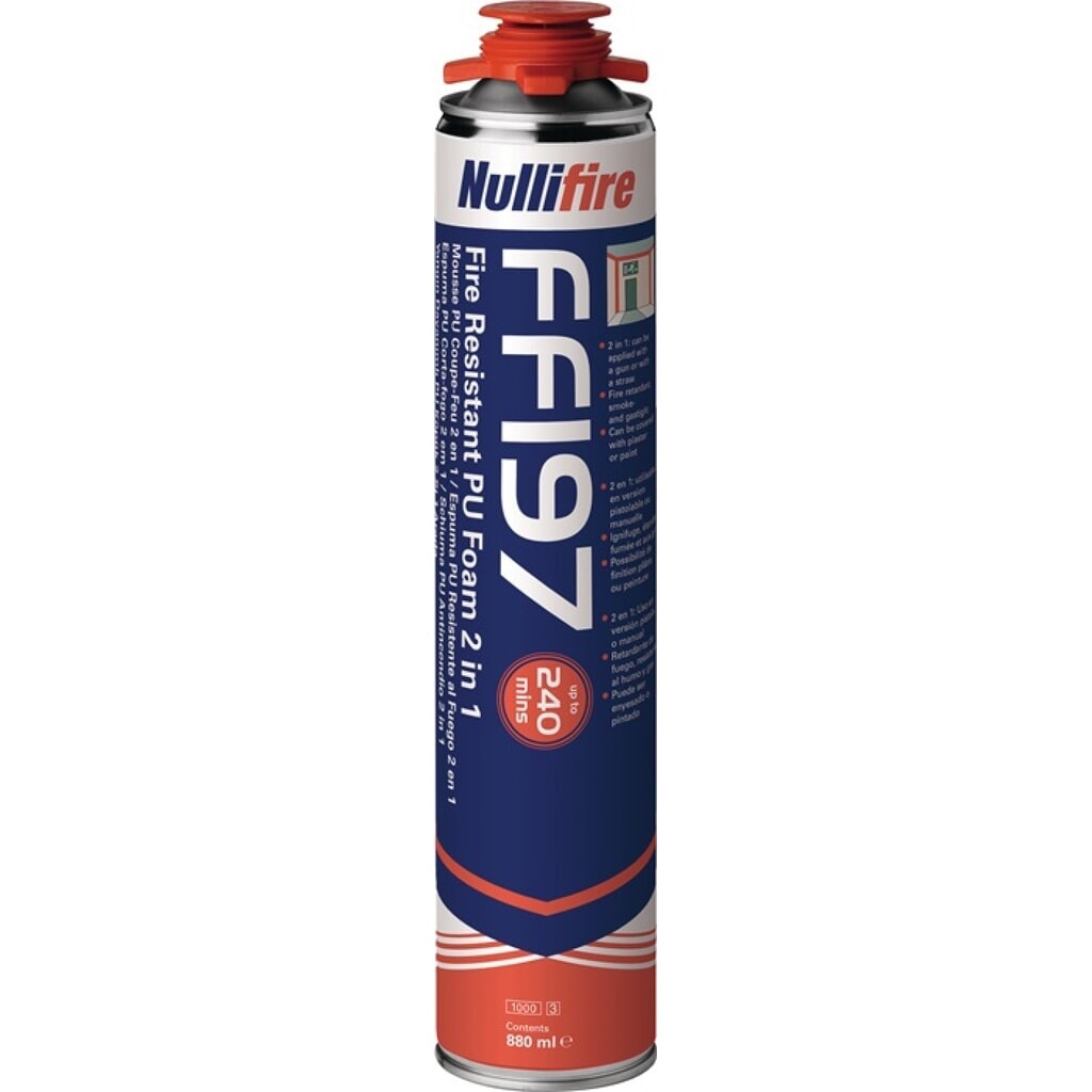 Mousse de fixation NULLIFIRE 1K FF197 880 ml B1 boîte grise Illustration du produit: Mousse de fixation NULLIFIRE 1K FF197 880 ml B1 boîte grise