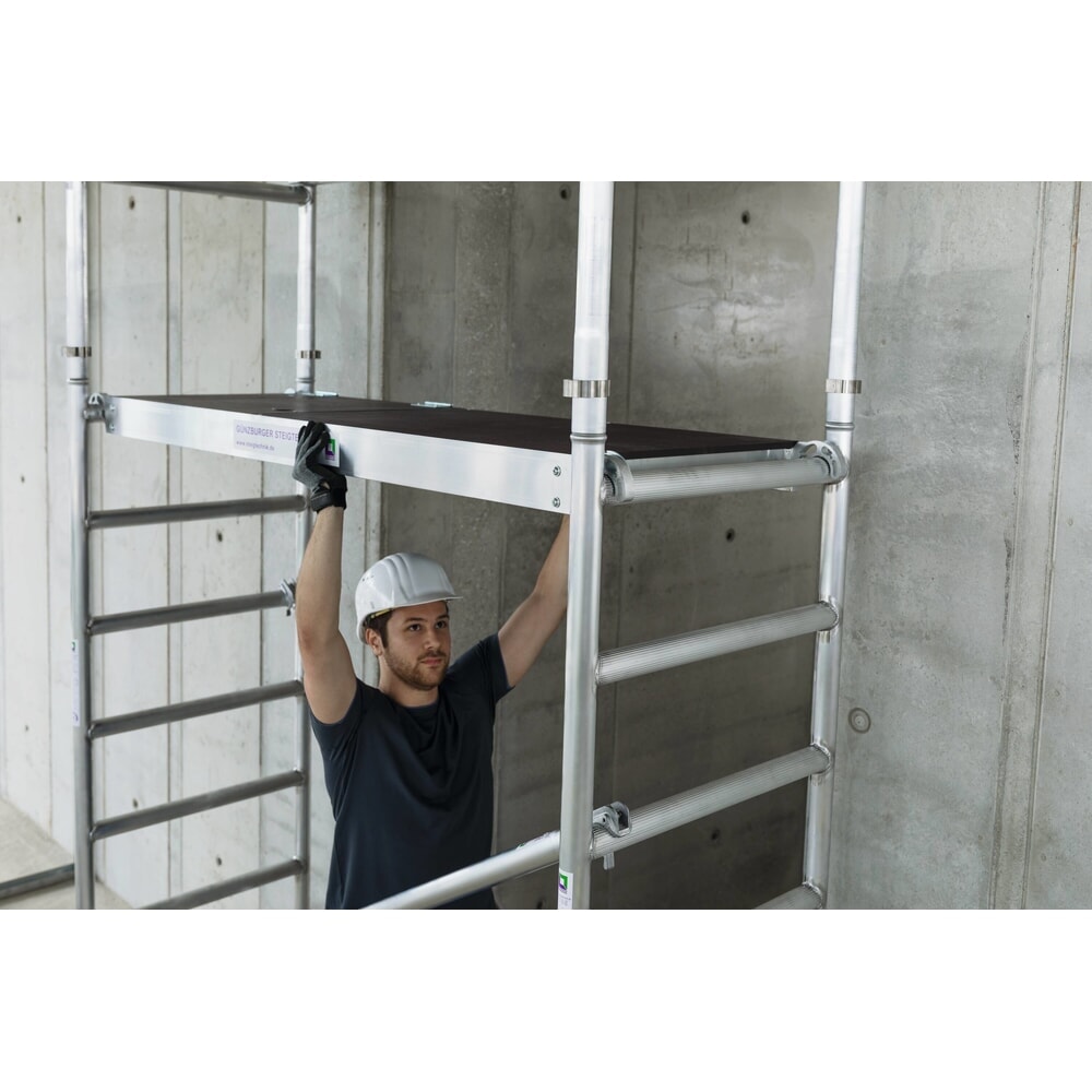 N° de l'image du produit 2 : Munk Échafaudage roulant 0,75 x 1,80 m avec traverse mobile Hauteur de plate-forme 3 m