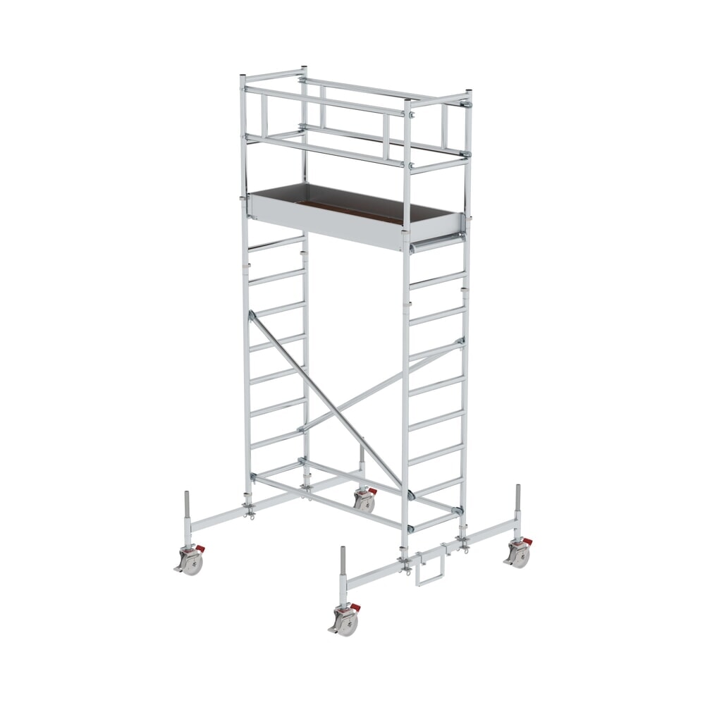 Illustration du produit: Munk Échafaudage roulant 0,75 x 1,80 m avec traverse mobile Hauteur de plate-forme 3 m