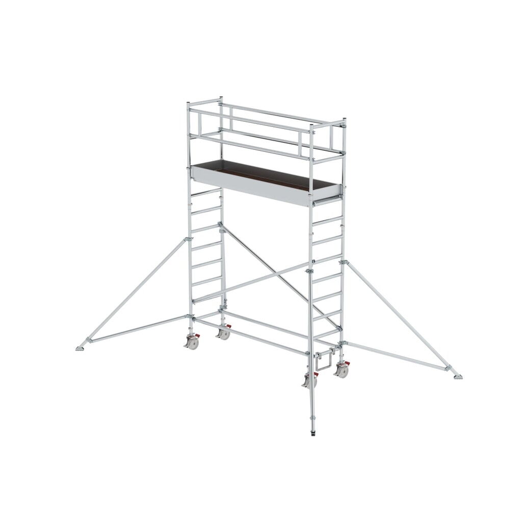 Munk Échafaudage roulant 0,75 x 2,45 m avec stabilisateur Hauteur de plate-forme 3 m Illustration du produit: Munk Échafaudage roulant 0,75 x 2,45 m avec stabilisateur Hauteur de plate-forme 3 m