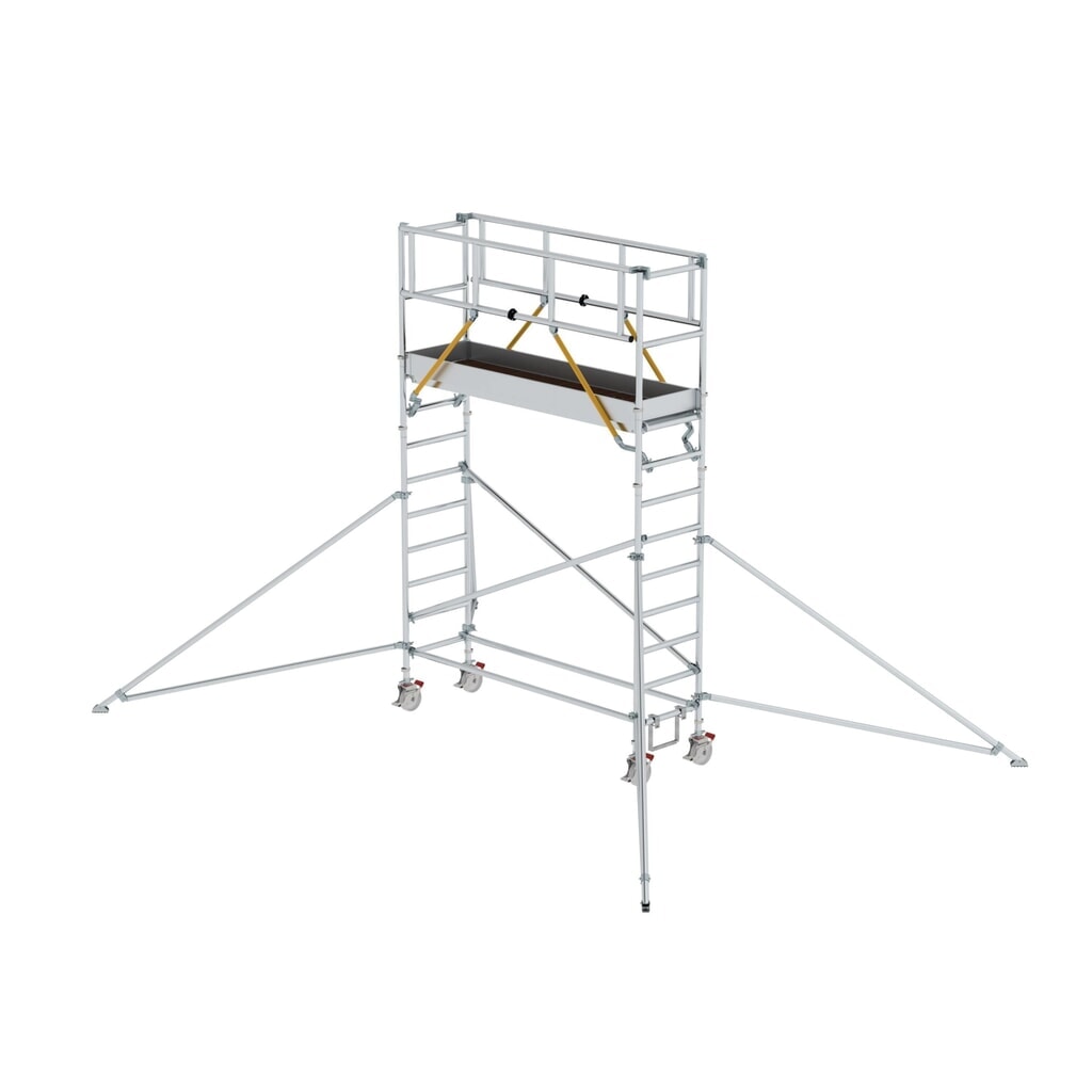 Munk Échafaudage roulant SG 0,75 x 2,45 m avec stabilisateur Hauteur de plate-forme 3,07 m Illustration du produit: Munk Échafaudage roulant SG 0,75 x 2,45 m avec stabilisateur Hauteur de plate-forme 3,07 m