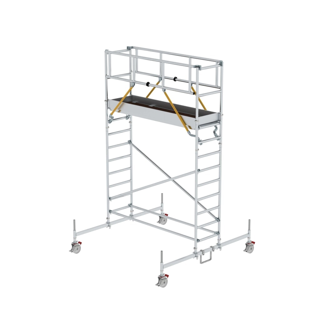 Munk Échafaudage roulant SG 0,75 x 2,45 m avec traverse mobile Hauteur de plate-forme 3,26 m Illustration du produit: Munk Échafaudage roulant SG 0,75 x 2,45 m avec traverse mobile Hauteur de plate-forme 3,26 m