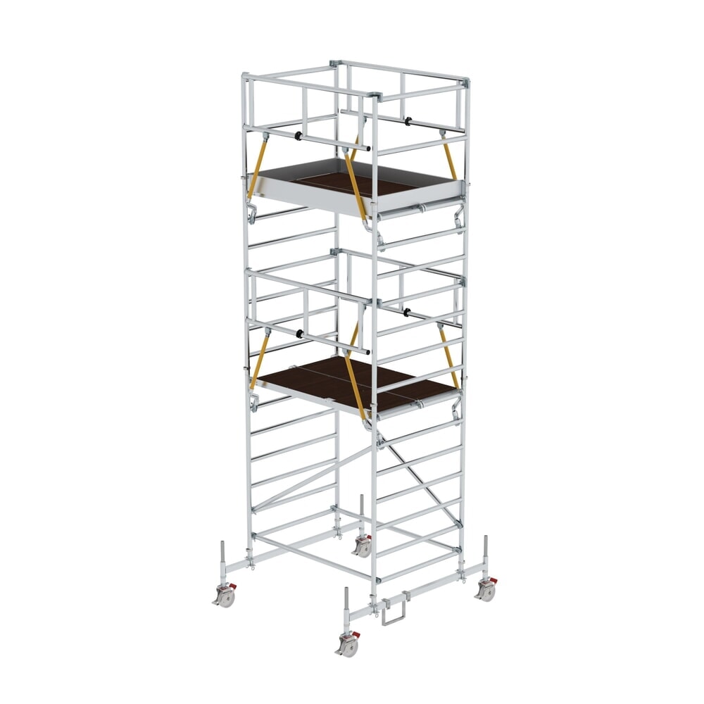 Illustration du produit: Munk Échafaudage roulant SG 1,35 x 1,80 m avec traverse mobile & double plate-forme Hauteur de plate-forme 4,66 m