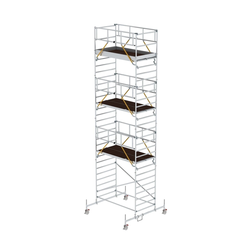 Munk Échafaudage roulant SG 1,35 x 2,45 m avec traverse mobile & double plate-forme Hauteur de plate-forme 7,74 m Illustration du produit: Munk Échafaudage roulant SG 1,35 x 2,45 m avec traverse mobile & double plate-forme Hauteur de plate-forme 7,74 m
