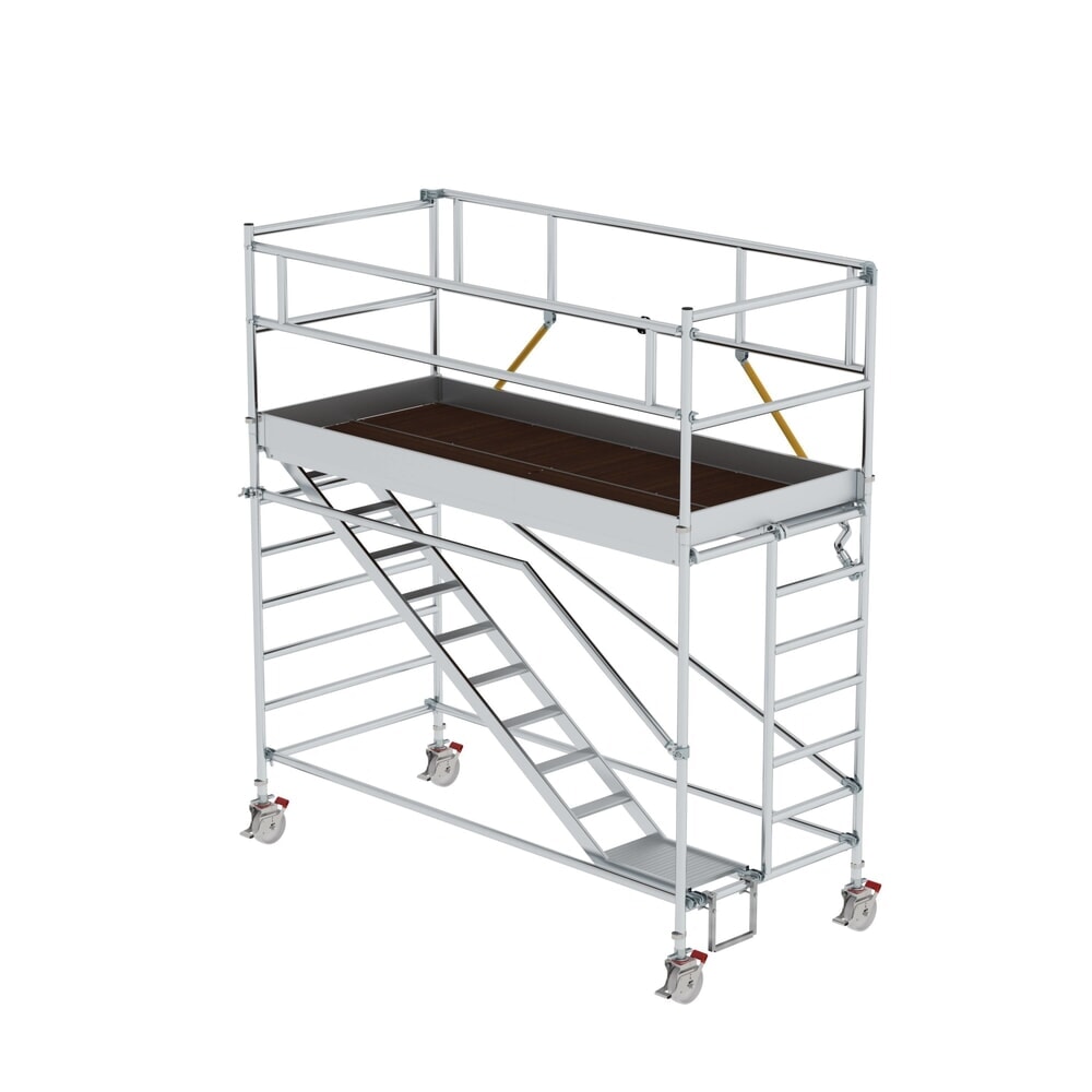 Illustration du produit: Munk Échafaudage roulant SG 1,35 x 3,0 m avec échelles inclinées Hauteur de plate-forme 2,51 m