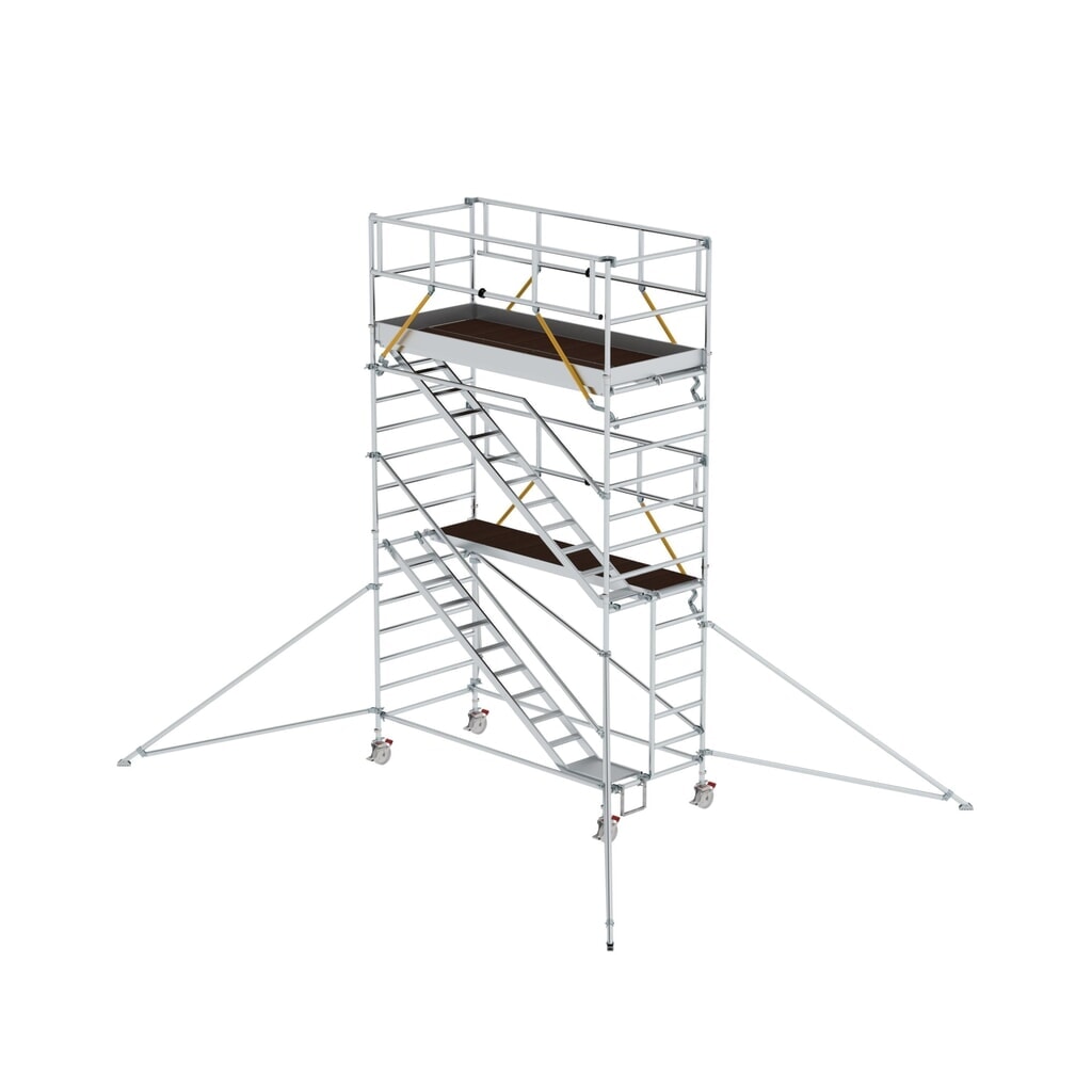 Munk Échafaudage roulant SG 1,35 x 3,0 m avec marches inclinées et stabilisateurs, hauteur de plate-forme 4,47 m Illustration du produit: Munk Échafaudage roulant SG 1,35 x 3,0 m avec marches inclinées et stabilisateurs, hauteur de plate-forme 4,47 m