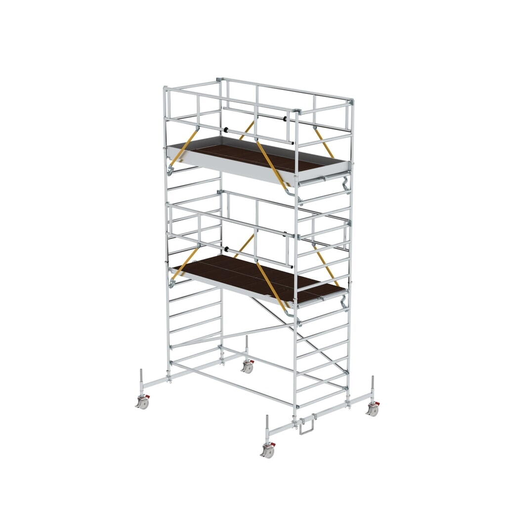 Illustration du produit: Munk Échafaudage roulant SG 1,35 x 3,0 m avec traverse mobile et double plate-forme Hauteur de plate-forme 4,66 m