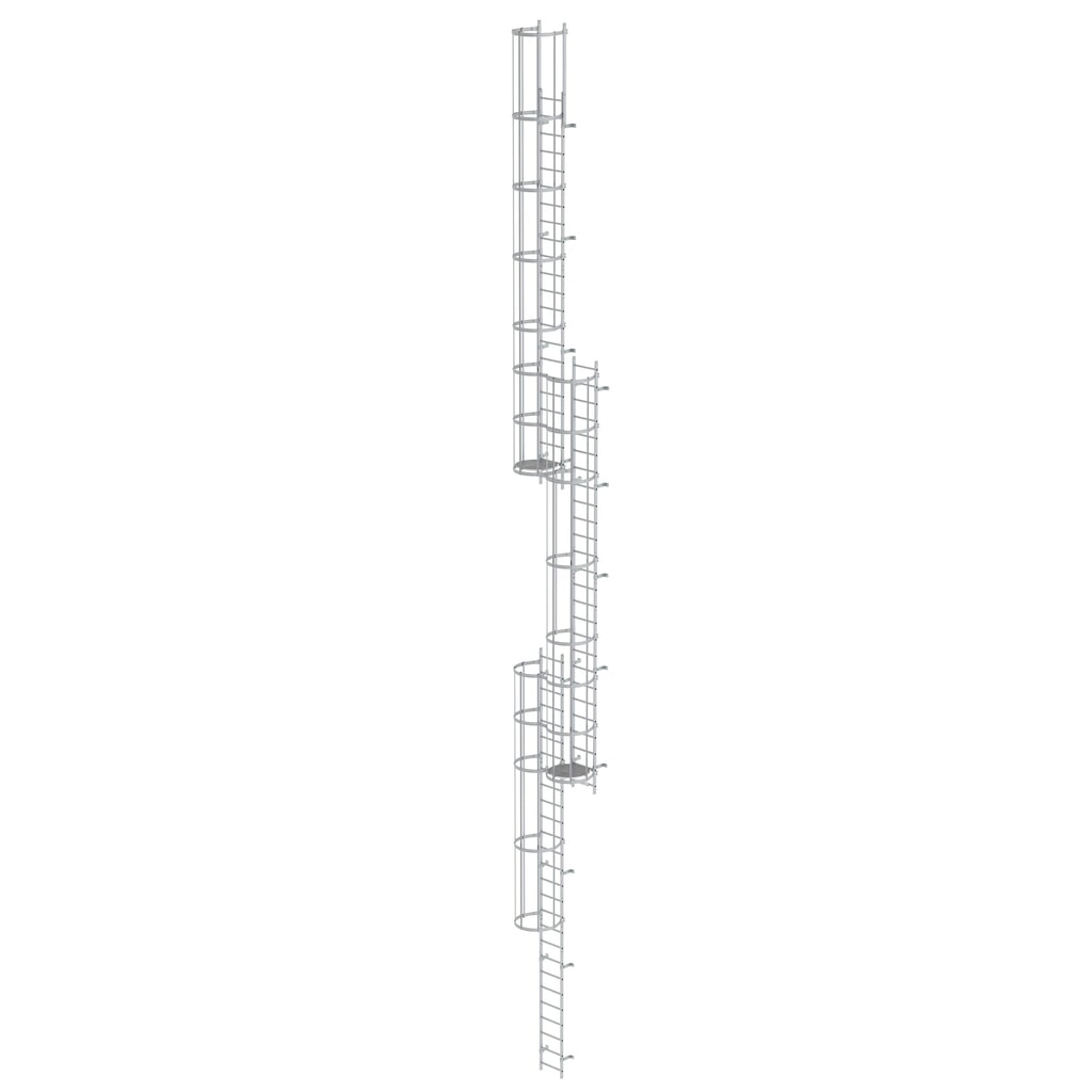 Munk Échelle à crinoline à plusieurs sections avec protection dorsale (échelle de secours) Aluminium anodisé 18,00 m Illustration du produit: Munk Échelle à crinoline à plusieurs sections avec protection dorsale (échelle de secours) Aluminium anodisé 18,00 m