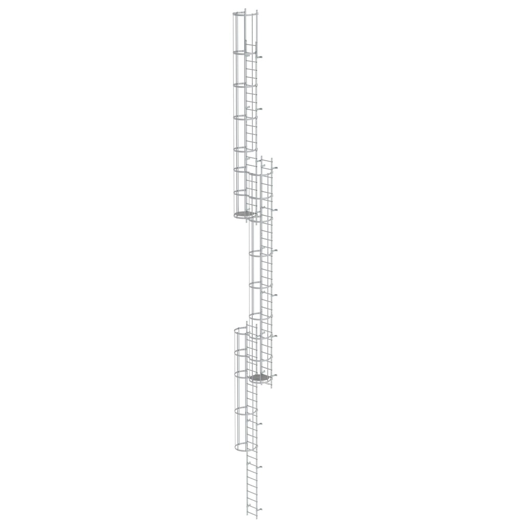 Illustration du produit: Munk Échelle à crinoline à plusieurs sections avec protection dorsale (échelle de secours) Aluminium anodisé 18,84 m