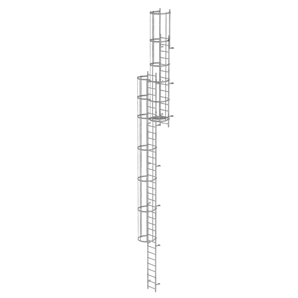 Munk Échelle à crinoline à plusieurs sections (construction), acier galvanisé 12,96 m Illustration du produit: Munk Échelle à crinoline à plusieurs sections (construction), acier galvanisé 12,96 m