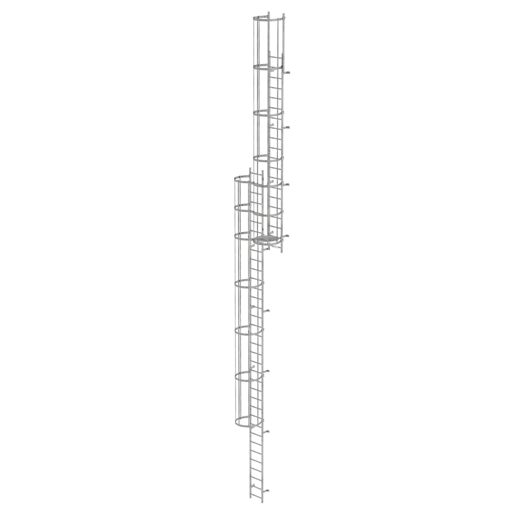Munk Échelle à crinoline à plusieurs sections (construction), acier galvanisé 14,64 m Illustration du produit: Munk Échelle à crinoline à plusieurs sections (construction), acier galvanisé 14,64 m